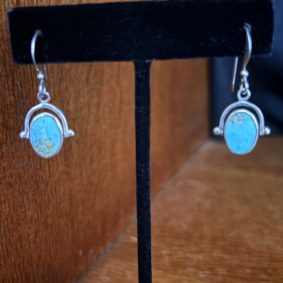 Jewelry - Sterling Silver 925 Reversible Turquoise Drop Earrings Boho